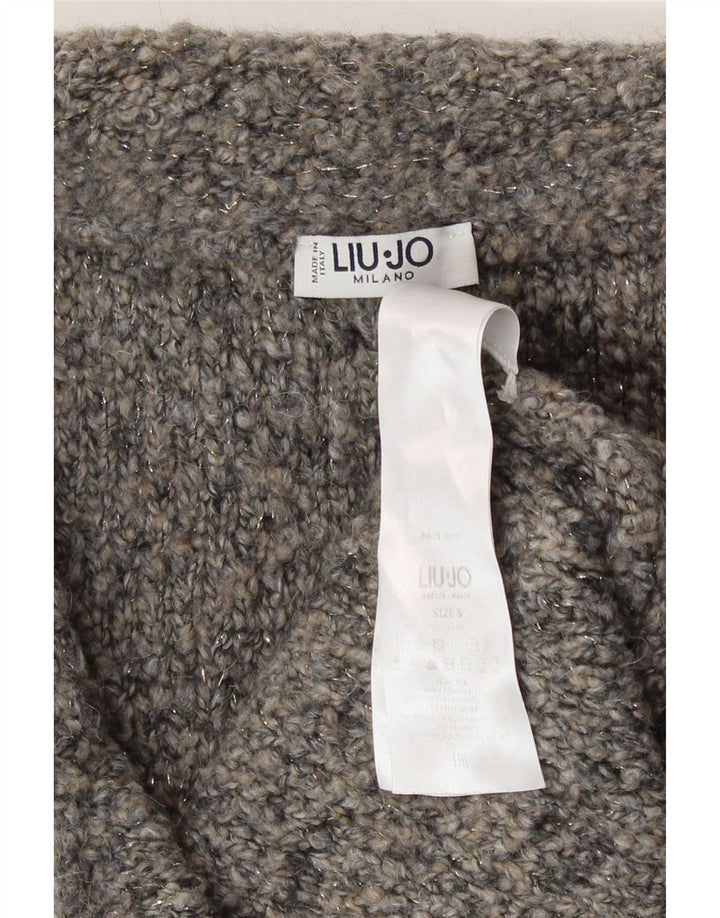 Liu Jo Womens Oversized Longline Cardigan Sweater UK 10 Small Grey Modern