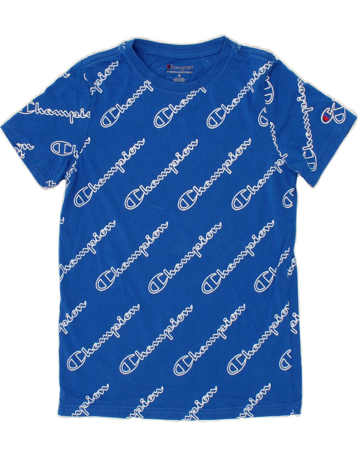 CHAMPION Boys Graphic T-Shirt Top 9-10 Years Medium Blue Vintage Champion and Second-Hand Champion from Messina Hembry 