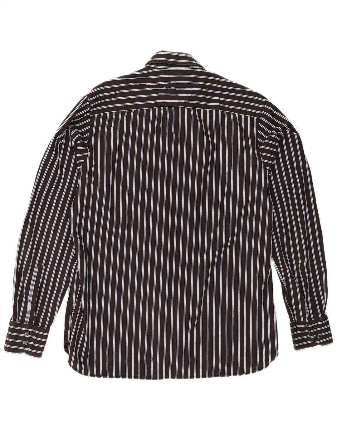 TOMMY HILFIGER Mens Shirt Medium Brown Striped Cotton