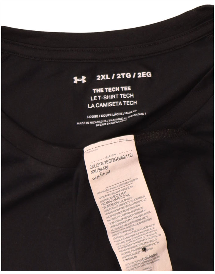 Under Armour Mens T-Shirt Top 2XL Black Polyester