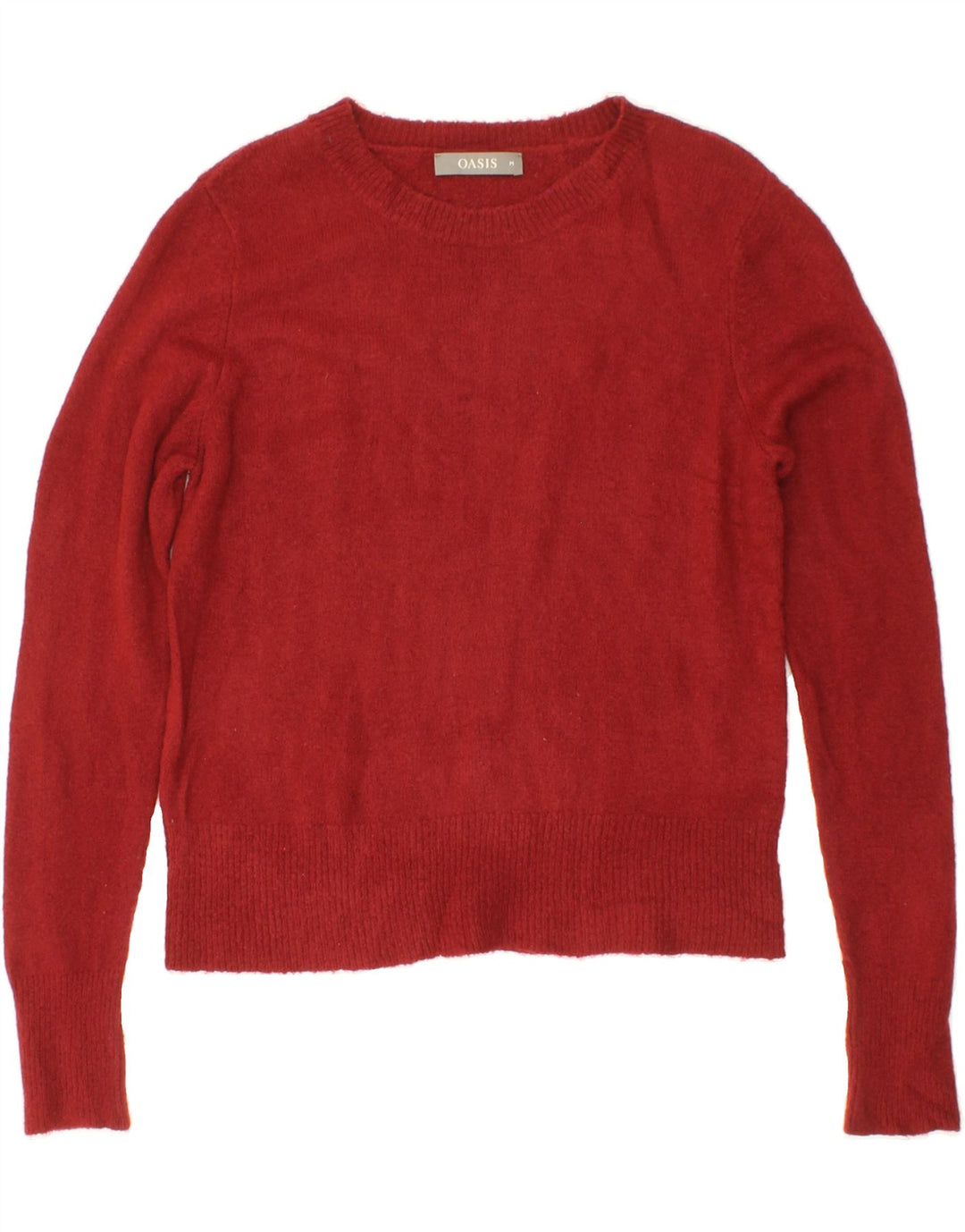 OASIS Womens Crop Boat Neck Jumper Sweater UK 14 Medium Red Polyacrylic Vintage Oasis and Second-Hand Oasis from Messina Hembry 