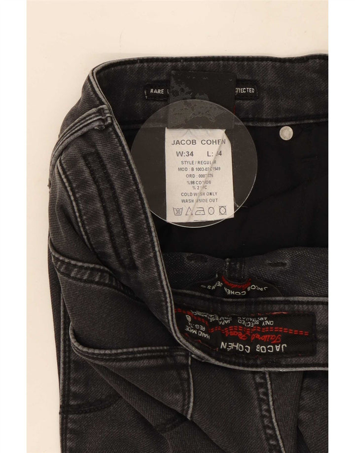 Jacob Cohen Mens Straight Jeans W34 L34 Grey Cotton