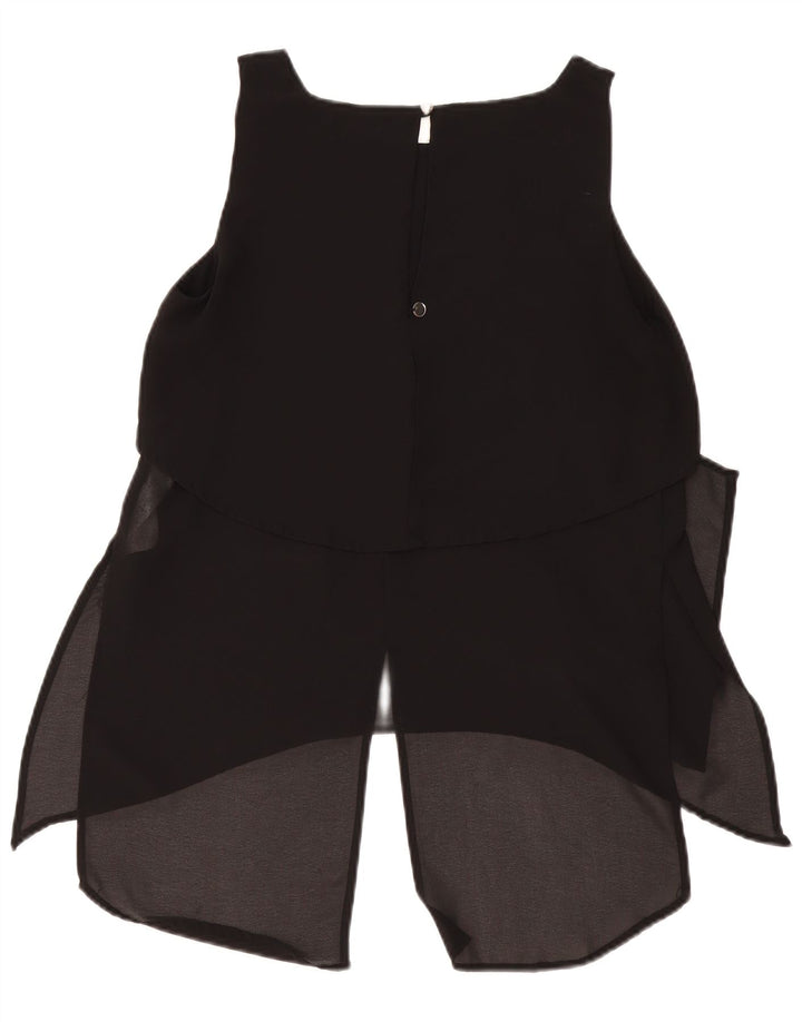 Liu Jo Womens Sleeveless Blouse Top IT 42 Medium Black Polyester