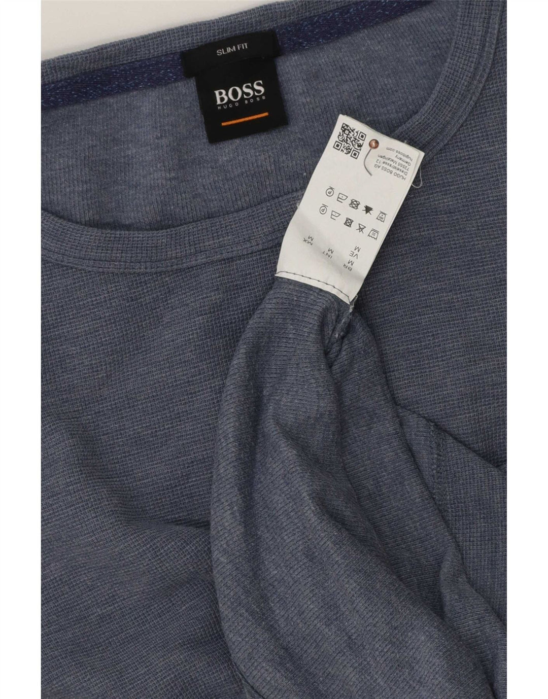 Hugo Boss Mens Top Long Sleeve Medium Navy Blue Flecked Cotton