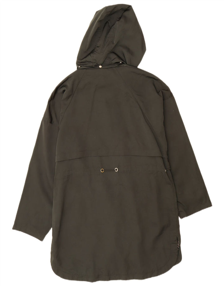 Zara Womens Hooded Oversized Parka Jacket UK 6 XS Khaki Polyester
