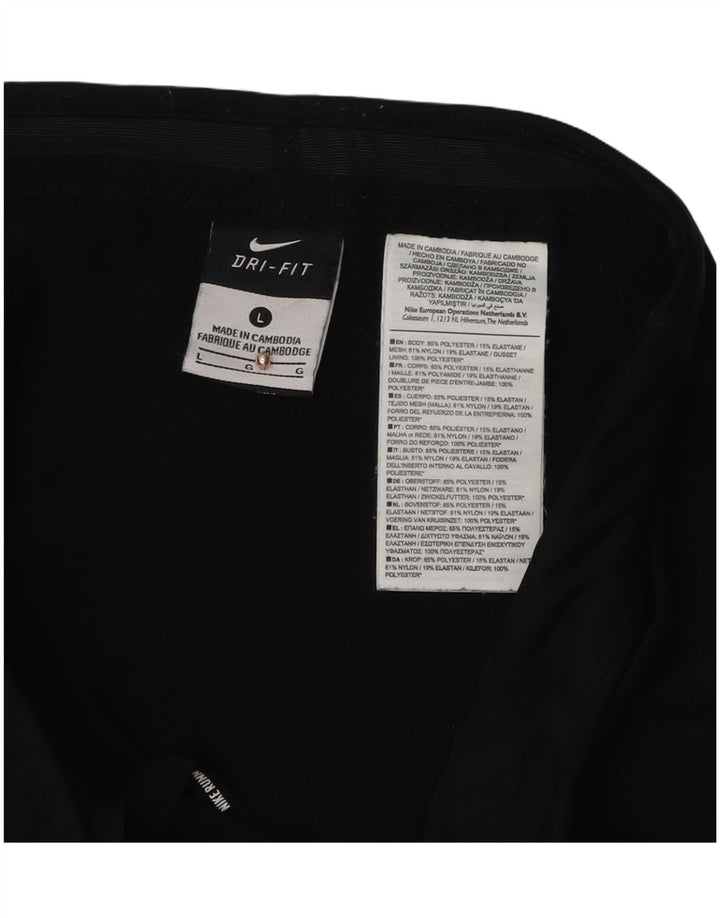 Nike Womens Dri Fit Capri Leggings UK 14 Large Black Polyester