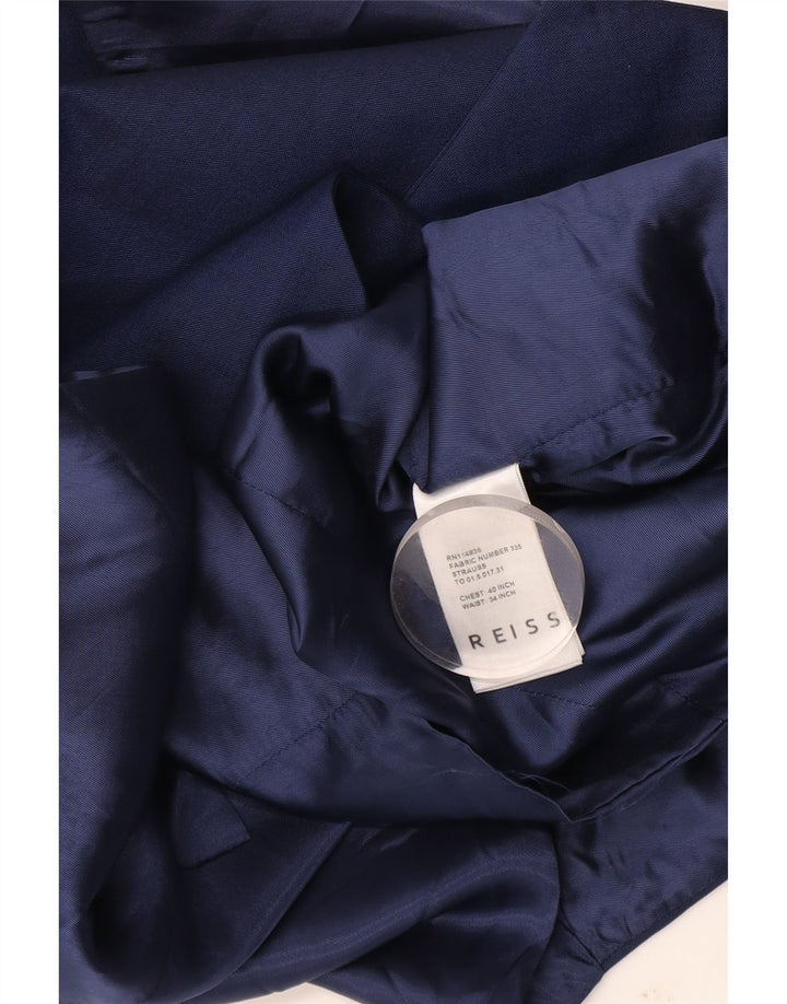 Reiss Mens Waistcoat Medium Navy Blue Wool