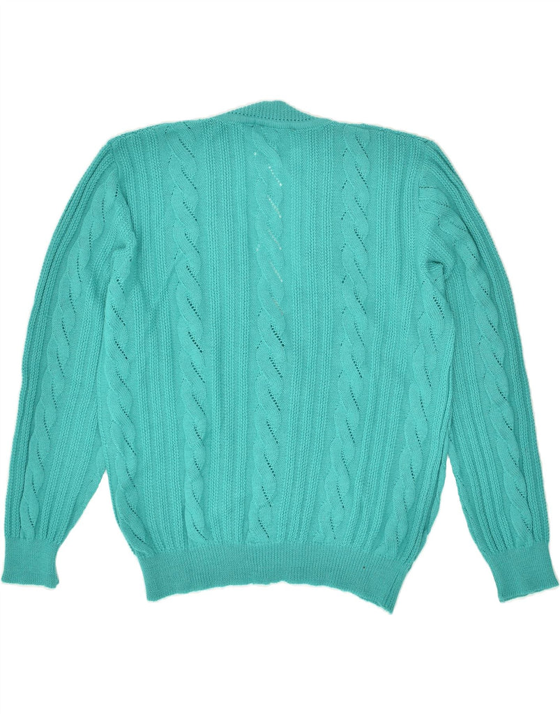 VINTAGE Womens Cardigan Sweater IT 54 3XL Turquoise | Vintage Vintage | Thrift | Second-Hand Vintage | Used Clothing | Messina Hembry 