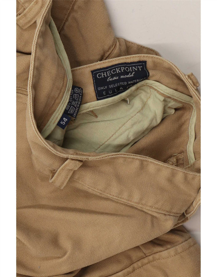 Vintage Mens Cargo Shorts IT 54 2XL W42 Beige Cotton