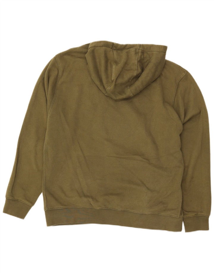 NIKE Mens Hoodie Jumper XL Khaki Cotton