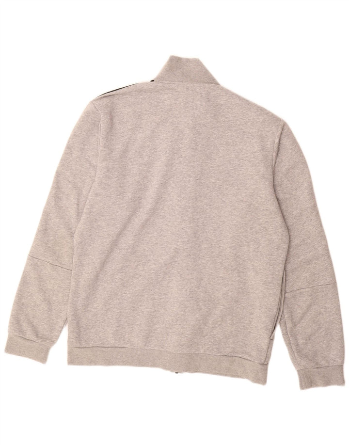 ADIDAS Mens Tracksuit Top Jacket UK 44/46 Large Grey Cotton