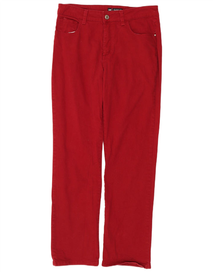 Lee Womens Classic Fit Straight Jeans US 12 Large W32 L30 Red Cotton