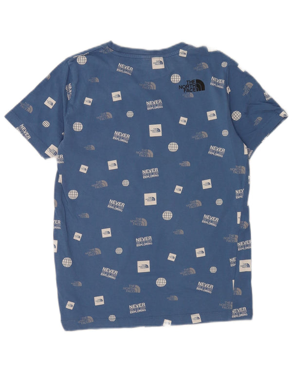 The North Face Boys Graphic T-Shirt Top 14-15 Years XL Blue Cotton
