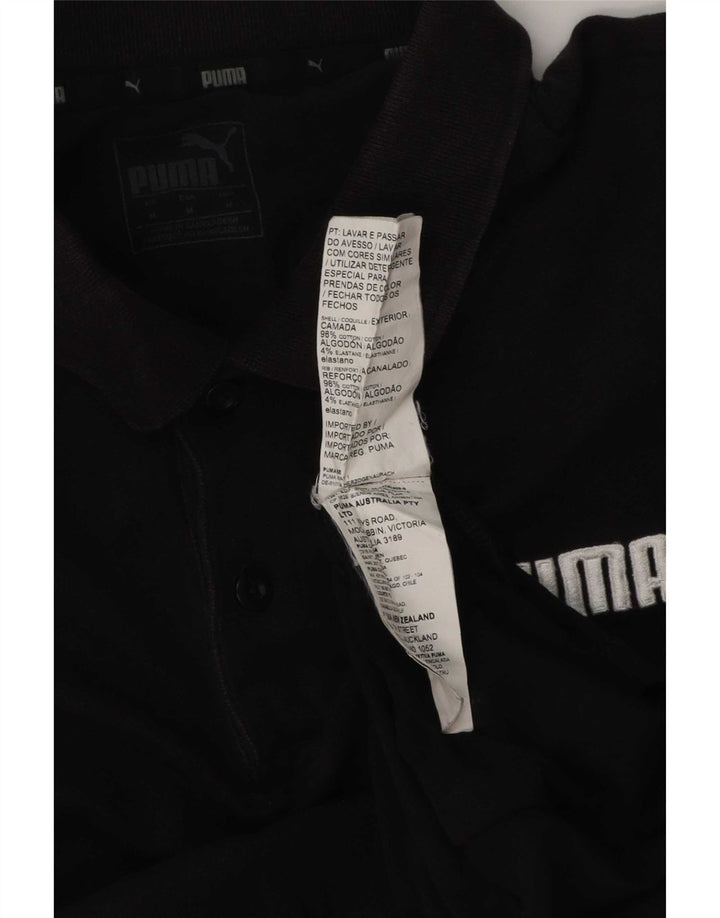 Puma Mens Polo Shirt Medium Black Cotton
