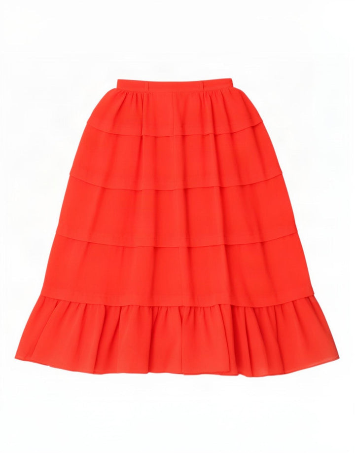 Jean Claude Womens Tiered Skirt EU 36 Small W26 Red Polyester
