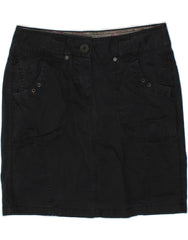 ESPRIT Womens Low Waist Straight Skirt UK 10 Small W30  Black Cotton