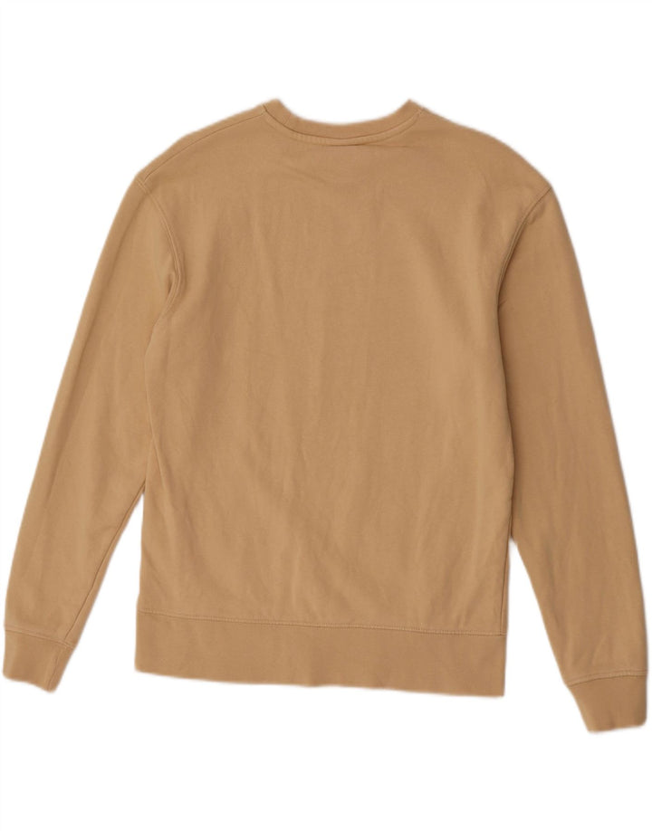 Zara Mens Sweatshirt Jumper Small Beige Cotton