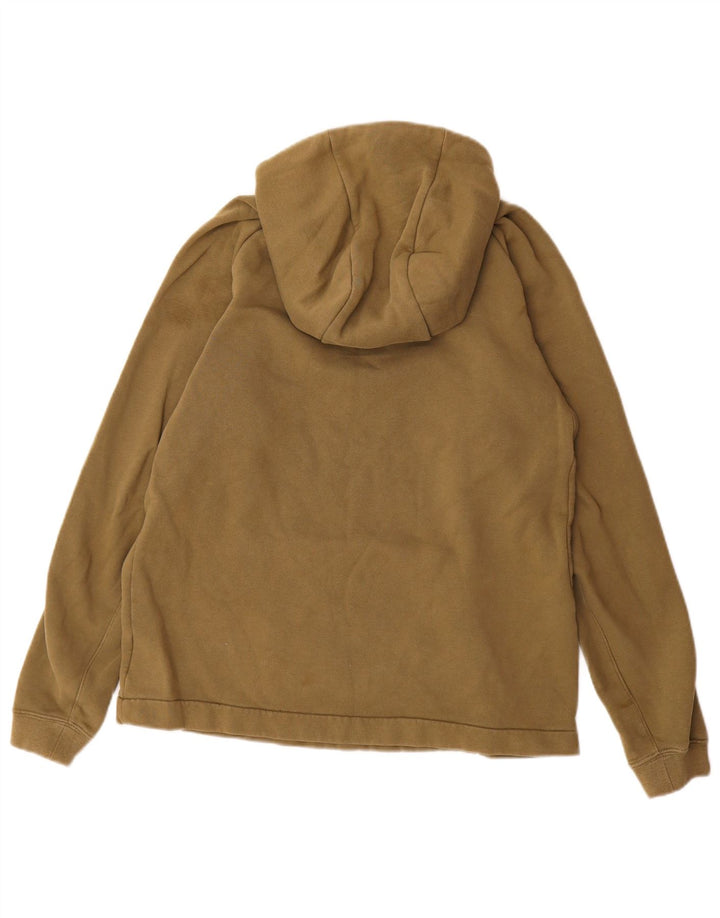 NIKE Mens Zip Neck Hoodie Jumper Medium Khaki Cotton