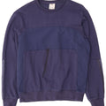 CHAMPION Mens Graphic Sweatshirt Jumper Large Navy Blue Colourblock Cotton