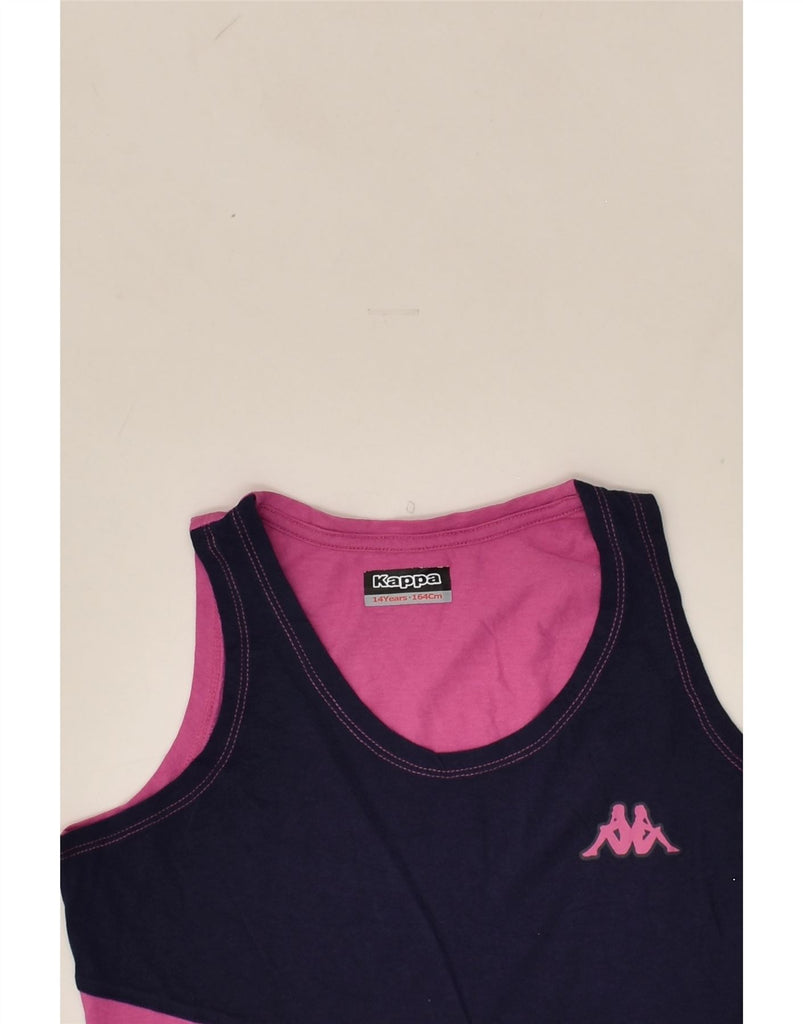 KAPPA Girls Vest Top 13-14 Years Pink Colourblock | Vintage Kappa | Thrift | Second-Hand Kappa | Used Clothing | Messina Hembry 