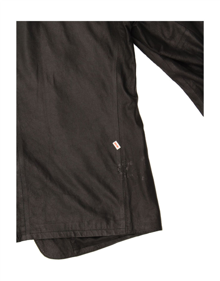 REMY Mens 2 Button Leather Blazer Jacket Size 44 2XL Black Leather Vintage Remy and Second-Hand Remy from Messina Hembry 