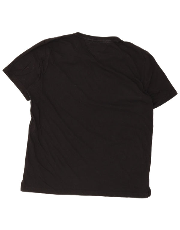 TOMMY HILFIGER Mens T-Shirt Top 2XL Black Cotton