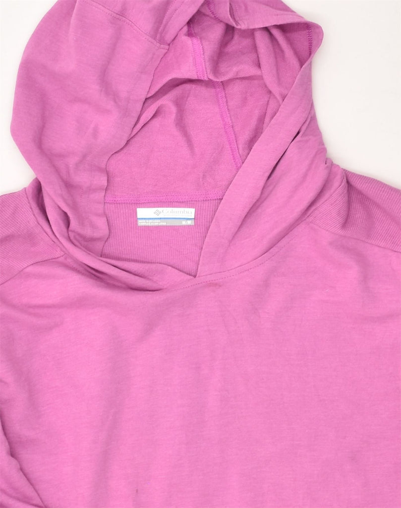 COLUMBIA Womens Hoodie Jumper UK 14 Medium Pink Cotton | Vintage Columbia | Thrift | Second-Hand Columbia | Used Clothing | Messina Hembry 