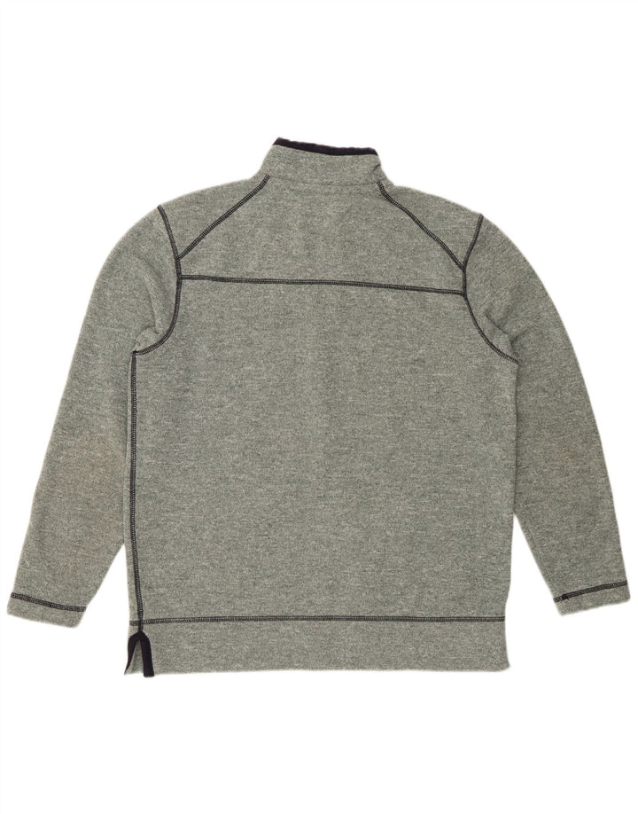 JOULES Mens Zip Neck Sweatshirt Jumper Large Green Flecked Polyester