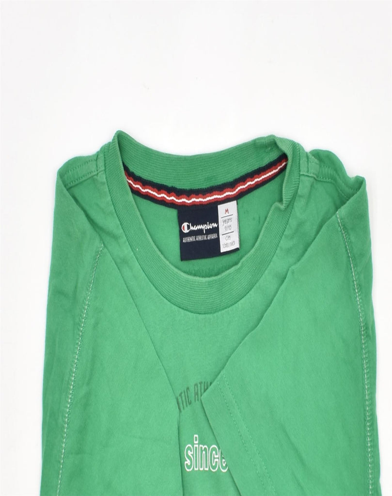 CHAMPION Boys Graphic T-Shirt Top 9-10 Years Green Cotton | Vintage | Thrift | Second-Hand | Used Clothing | Messina Hembry 