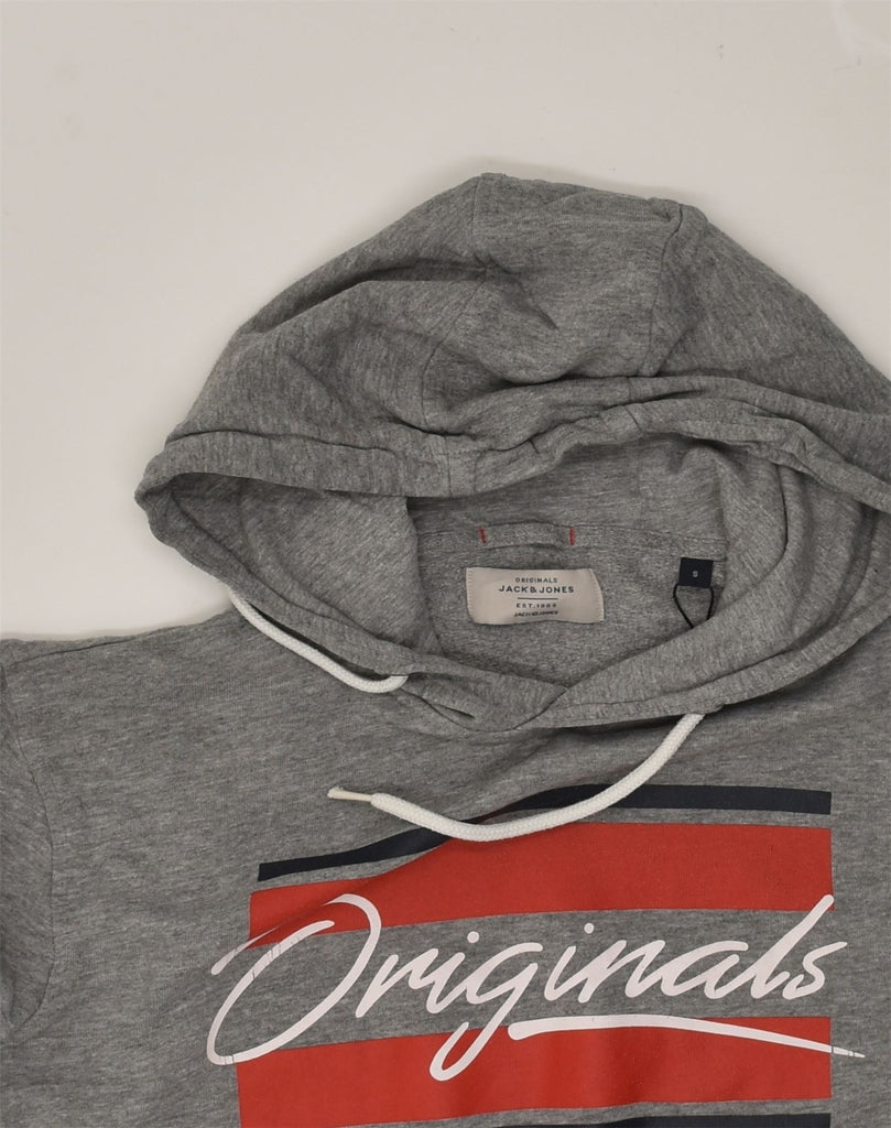 JACK & JONES Mens Graphic Hoodie Jumper Small Grey Cotton | Vintage Jack & Jones | Thrift | Second-Hand Jack & Jones | Used Clothing | Messina Hembry 