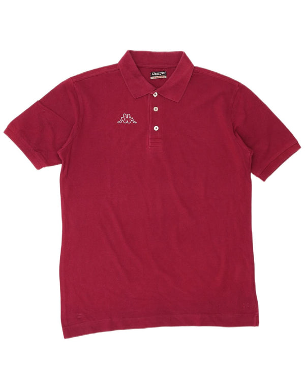 Kappa Mens Polo Shirt Large Burgundy Cotton