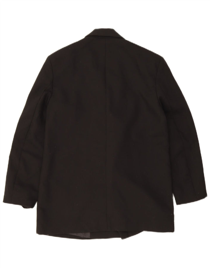 Zara Mens Double Breasted Blazer Jacket UK 34 XS Black