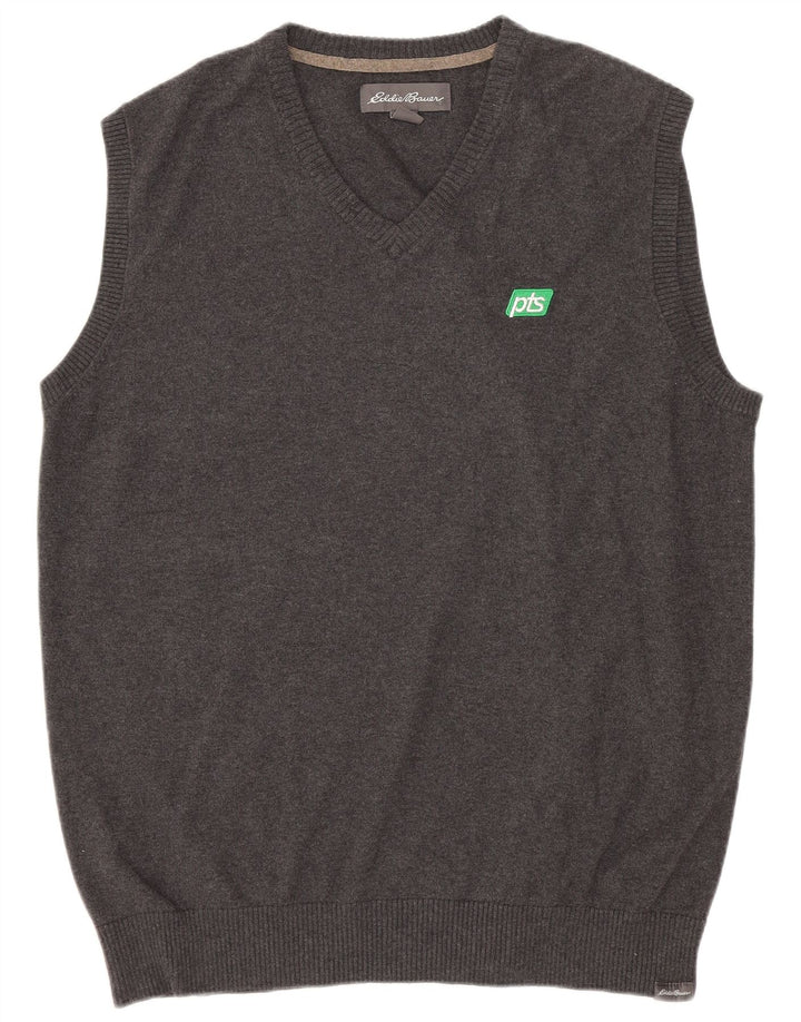 Eddie Bauer Mens Vest Tank Top Large Grey Cotton