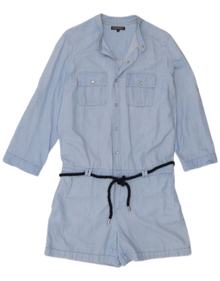 Tommy Hilfiger Womens 3/4 Sleeve Playsuit US 10 Large  Blue Cotton