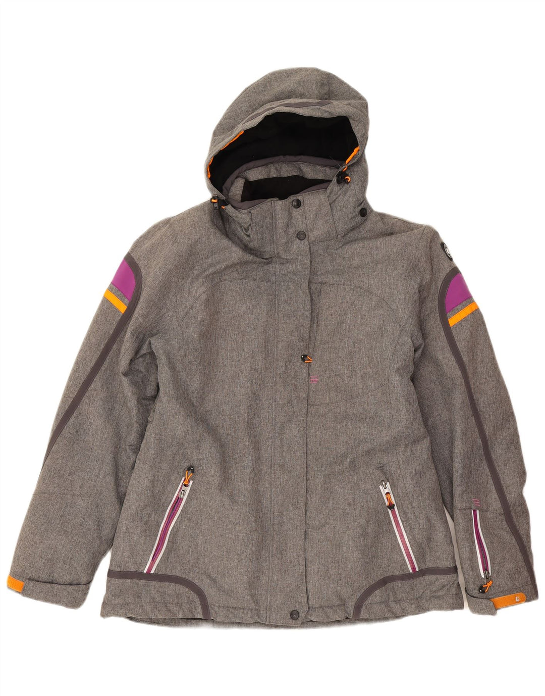 Killtec Womens Hooded Windbreaker Jacket IT 44 Medium Grey Colourblock
