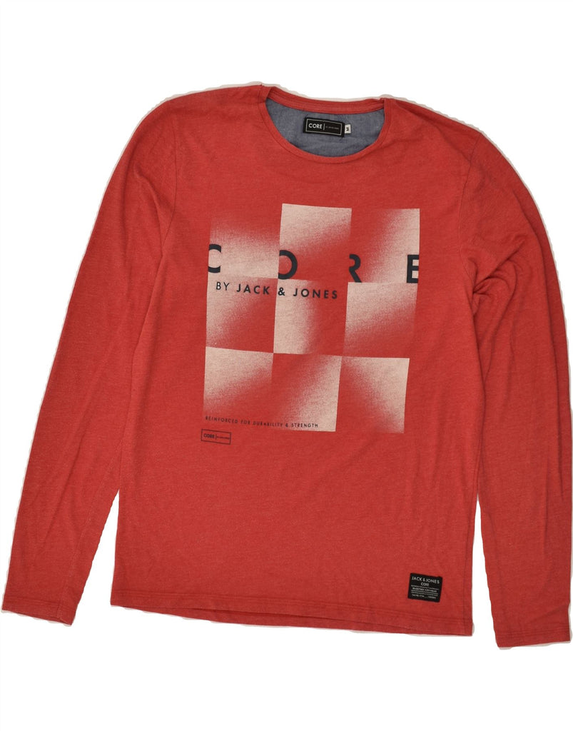 JACK & JONES Mens Graphic Top Long Sleeve Medium Red Cotton | Vintage Jack & Jones | Thrift | Second-Hand Jack & Jones | Used Clothing | Messina Hembry 