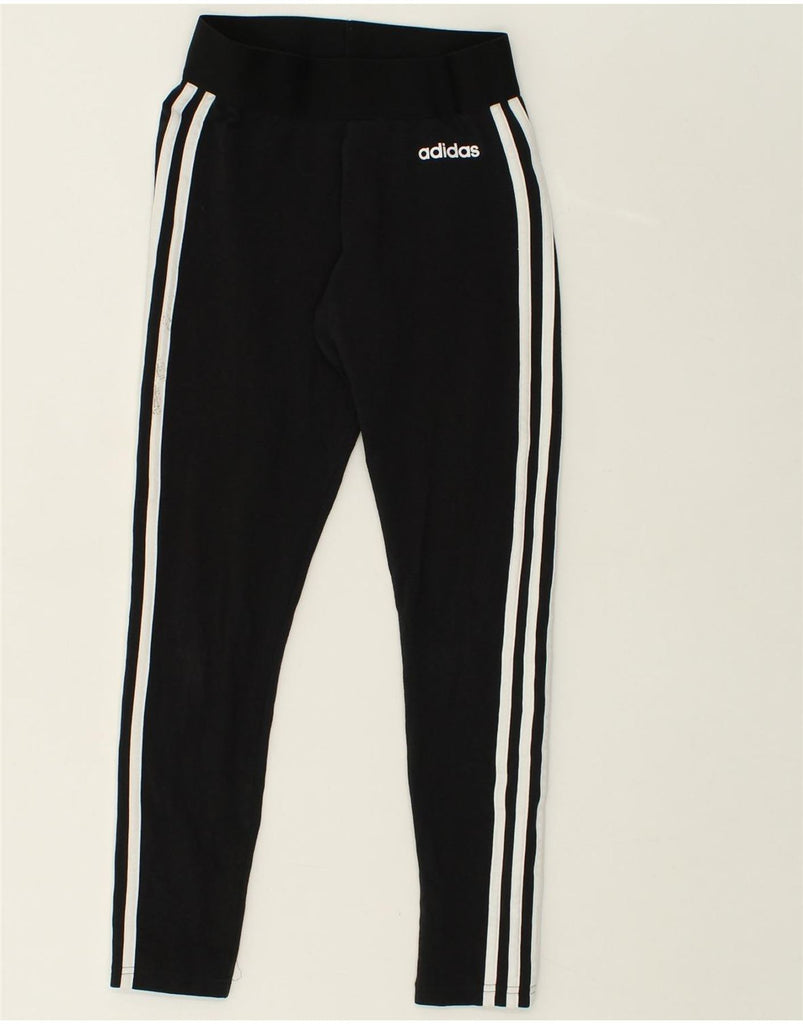 ADIDAS Womens Tracksuit Trousers UK 4 XS Black Cotton | Vintage Adidas | Thrift | Second-Hand Adidas | Used Clothing | Messina Hembry 