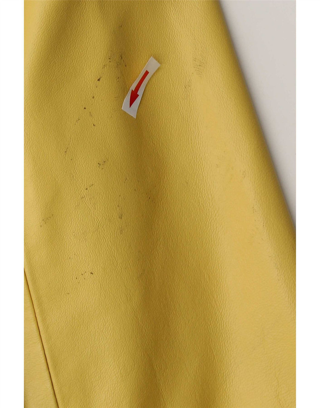 DINO' Z Womens Zip Leather Jacket UK 12 Medium Yellow Leather