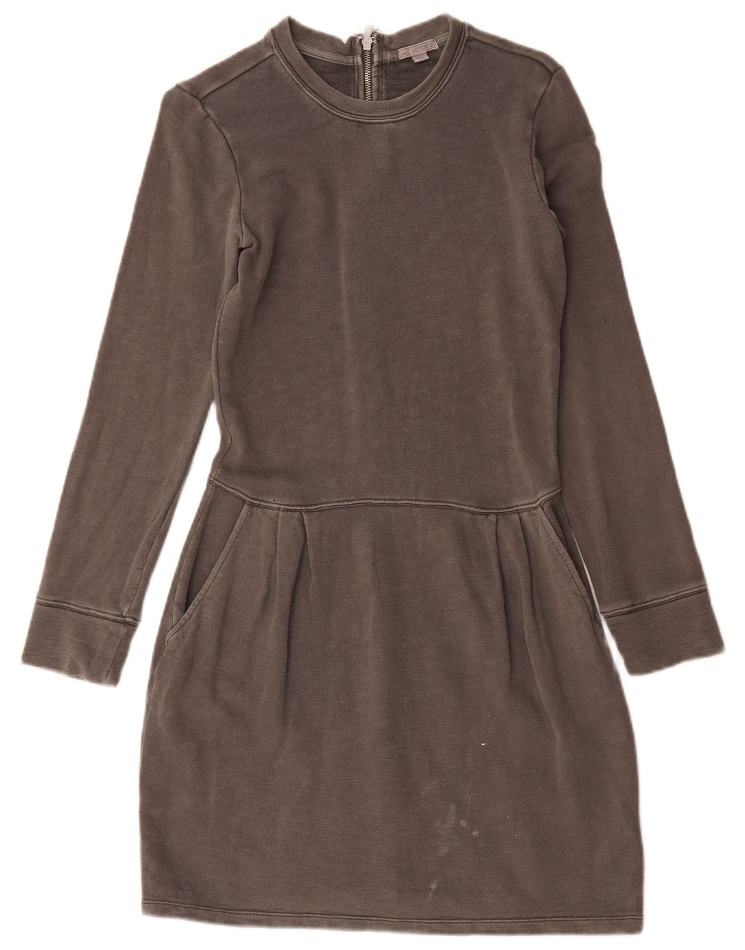 Gap Womens Long Sleeve Basic Dress UK 6 XS Grey Cotton