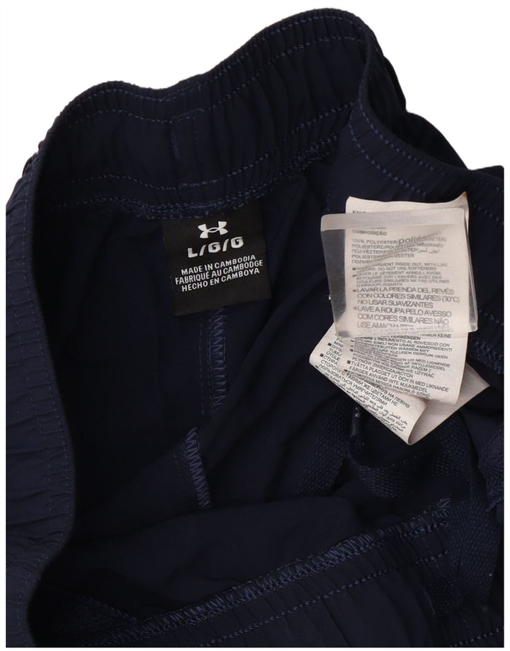 Under Armour Mens Graphic Sport Shorts Large Navy Blue Polyester
