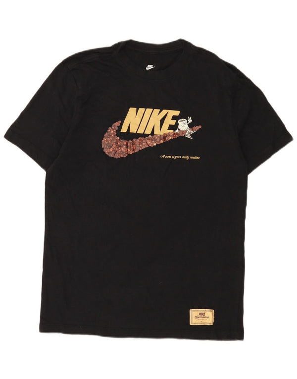 Nike Mens Graphic T-Shirt Top Medium Black Cotton