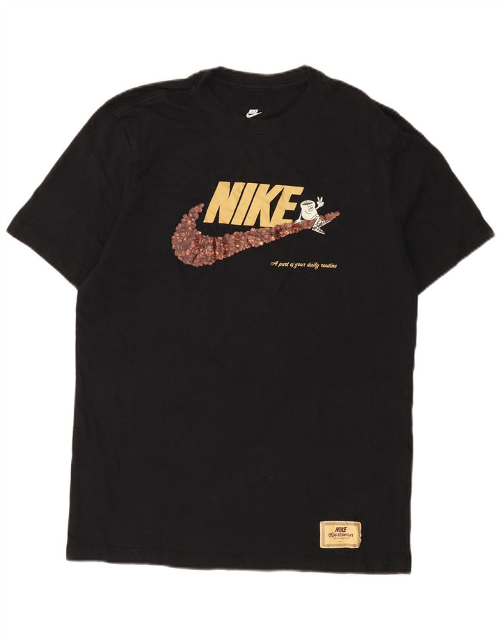Nike Mens Graphic T-Shirt Top Medium Black Cotton