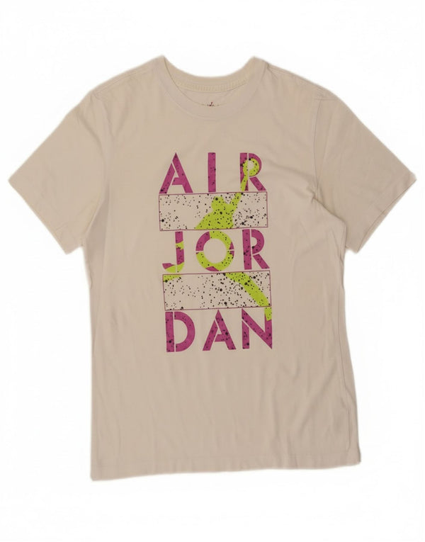 Jordan Mens Graphic T-Shirt Top Medium White Cotton