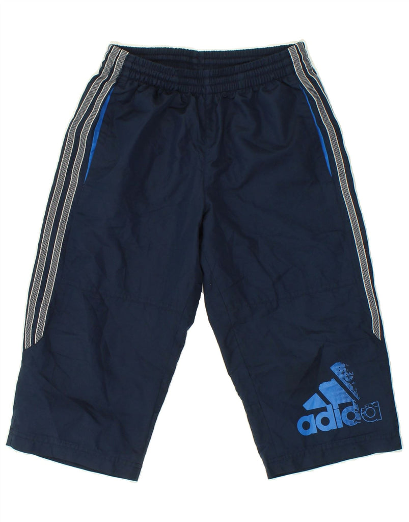 ADIDAS Boys Graphic Capri Tracksuit Trousers 11-12 Years Navy Blue Vintage Adidas and Second-Hand Adidas from Messina Hembry 