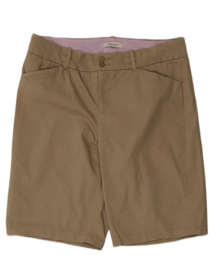 DOCKERS Womens Chino Shorts US 12 Large W34 Beige Cotton