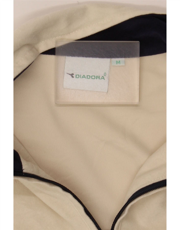 Diadora Mens Tracksuit Top Jacket Medium Beige Colourblock