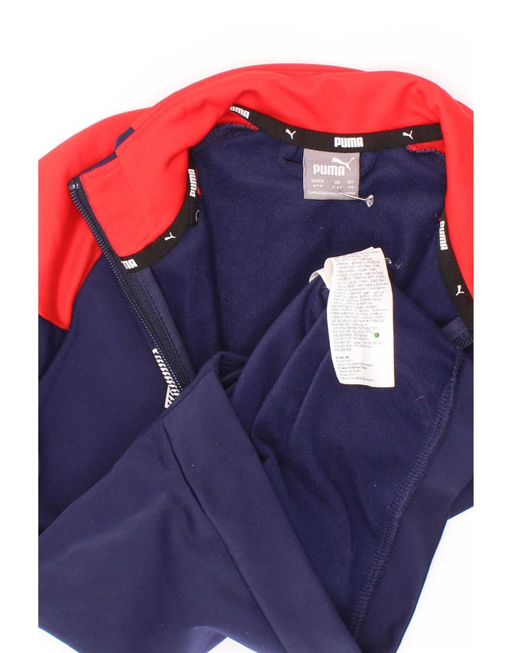 Puma Boys Graphic Tracksuit Top Jacket 5-6 Years Navy Blue Colourblock