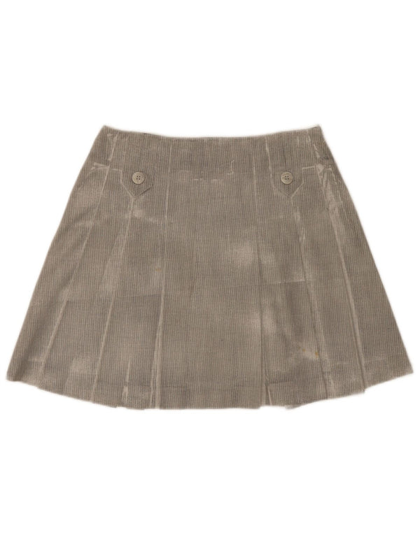 Trussardi Womens Pleated Mini Skirt IT 42 Medium W28 Grey Herringbone
