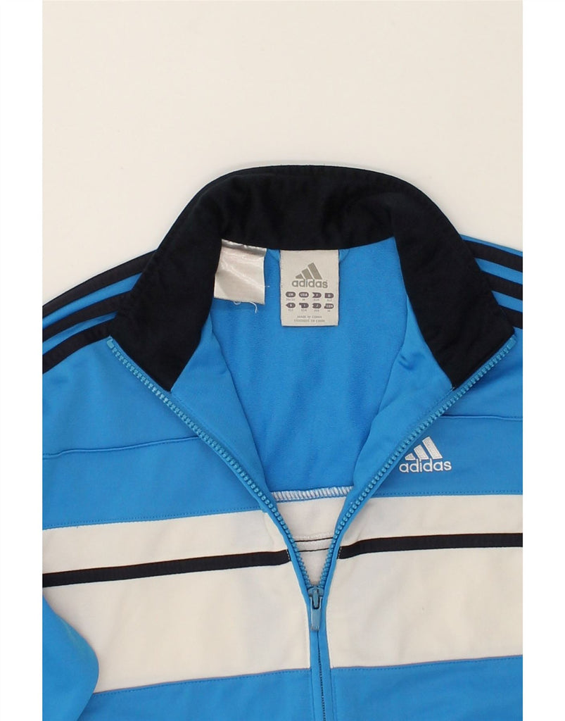 ADIDAS Boys Tracksuit Top Jacket 11-12 Years Blue Colourblock Polyester | Vintage Adidas | Thrift | Second-Hand Adidas | Used Clothing | Messina Hembry 