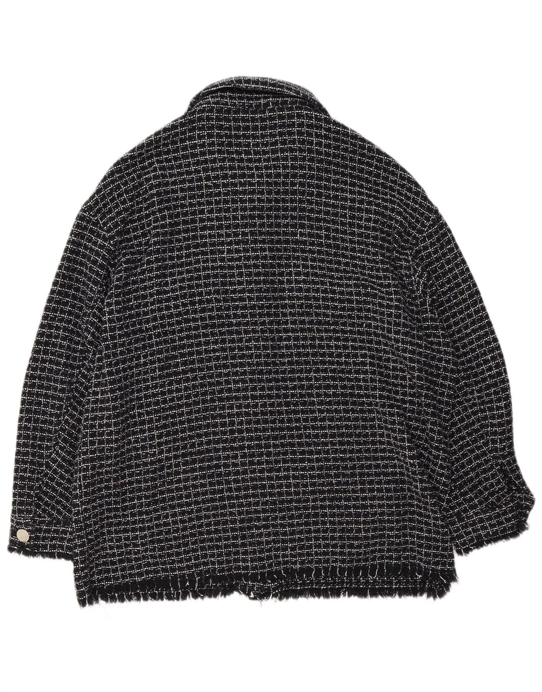 Zara Womens Bomber Jacket UK 16 Large Black Check Cotton